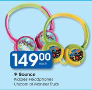 Bounce kiddies Headphones Unicorn Or Monster Truck-Each