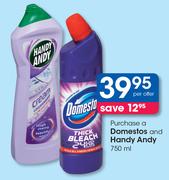 Domestos And A Handy Andy 750ml-Per Offer