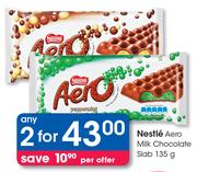 Nestle Aero Milk Chocolate Slabs 135g-For Any 2