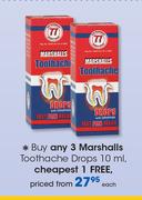 Marshalls Toothache Drops-10ml Each