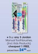 Jordan Manual Toothbrushes(Incl.Kids Products)-Each