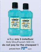 Listerfluor Kids Mouthwash-500ml Each
