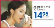 Allergex 4 mg 30 Tablets-Per Pack