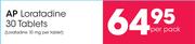 AP Loratadine 30 Tablets-Per Pack