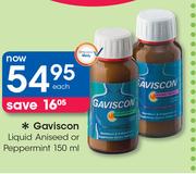 Gaviscon Liquid Aniseed Or Peppermint-150ml Each