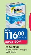 Centrum Mynutrients Omega3-60 Tablets