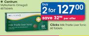 Clicks Milk Thistle Liver Tonic 60 Tablets-For 2