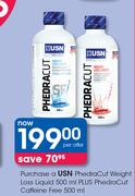 USN Phedracut Weight Loss Liquid 500ml With Free Phedracut Caffeine 500ml