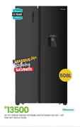 Hisense 508L Nett Black Glass SxS + WD Fridge H670SMIB-WD/H670SMIA-WD 20-471