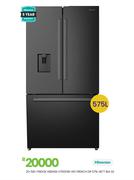 Hisense 575L Nett BLK SS French Door Fridge H760FSB-WD 20-581