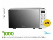 Midea 20L Silver Mirror Inverter Elec Microwave EM20/EM7P012MZ 24-244