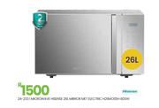 Hisense 26L Mirror MET Electric 800W Microwave H26MOS5H 24-233
