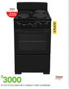Univa 3 Plate Compact BLK Stove U305-1/U305B 21-474