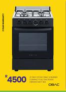 Obac 4 Burner Compact Full Gas 60x60 OB600G Matt Blk Stove 21-584