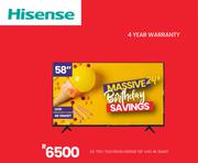 Hisense 58" UHD 4K Smart Television 23-759