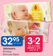 Johnson's 80 Baby Skincare Wipes-Per Pack