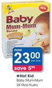 Hot Kid Baby Mum-Mum 24 Rice Rusks-Per Box