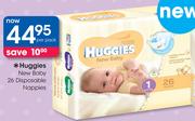 Huggies New Baby 26 Disposable Nappies-Per Pack