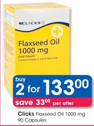 Clicks Flaxseed Oil 1000mg 90 Capsules-2's