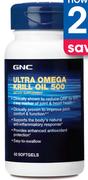 GNC Ultra Omega Krill Oil 500 60 Softgels-Per Pack