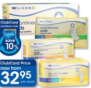 Clicks Incontinence Pads-Per Pack