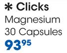 Clicks Magnesium 30 Capsules-Per Pack