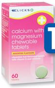 Clicks Calcium With Magnesium 60 Chewable Tablets-Per Pack