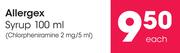 Allergex Syrup-100ml