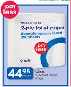 Clicks 2-Ply Toilet paper-9 Rolls Per Pack