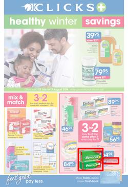 Clicks : Healthy Winter Savings (22 Jul - 17 Aug 2014), page 1
