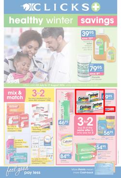 Clicks : Healthy Winter Savings (22 Jul - 17 Aug 2014), page 1