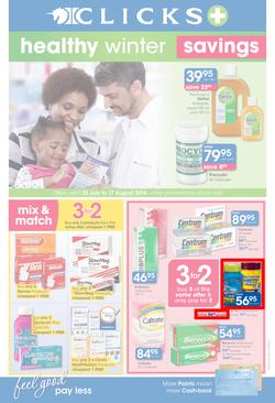 Clicks : Healthy Winter Savings (22 Jul - 17 Aug 2014), page 1