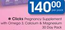 Clicks Pregnancy Supplement With Omega3, Calcium & Magnesium 30 Day Pack-Per Pack