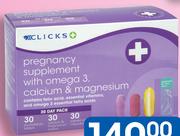 Clicks Pregnancy Supplement With Omega3, Calcium & Magnesium 30 Day Pack-Per Pack