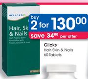 Clicks Hair, Skin & Nails-2x60 Tablets