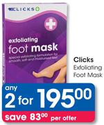 Clicks Exfoliating Foot Mask-Any 2