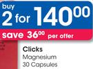Clicks Magnesium-2x30 Capsules