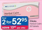Clicks Herbal Calm-2x20 Tablets