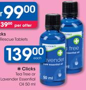 Clicks Tea Tree Or Lavender Essential Oil-50ml Each