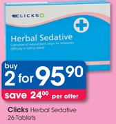 Clicks Herbal Sedative-2x26 Tablets