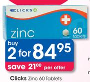 Clicks Zinc-2x60 Tablets