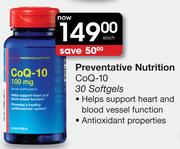 Gnc Preventative Nutrition Coq10 -30 Softgel