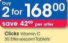Clicks Vitamin C 30 Effervescent Tablets-2's