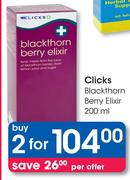 Clicks Blackthorn Berry Elixir-2x200ml