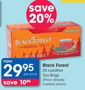 Black Forest 30 Laxative Tea Bags-Per Pack