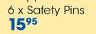 6x Safety Pins