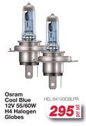 Osram Cool Blue 12V 55/60W H4 Halogen Globes HEL.64193CBLPR-Per Set