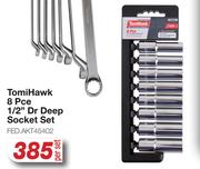 Tomi Hawk 8 Pce 1/2" Dr Deep Socket Set FED.AKT45402-Per Set