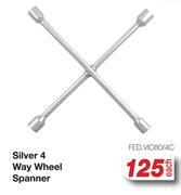 Silver 4 Way Wheel Spanner FED.VIC80/4C-Each