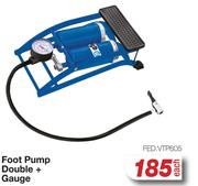 Foot Pump Double + Gauge FED.VTP605-Each